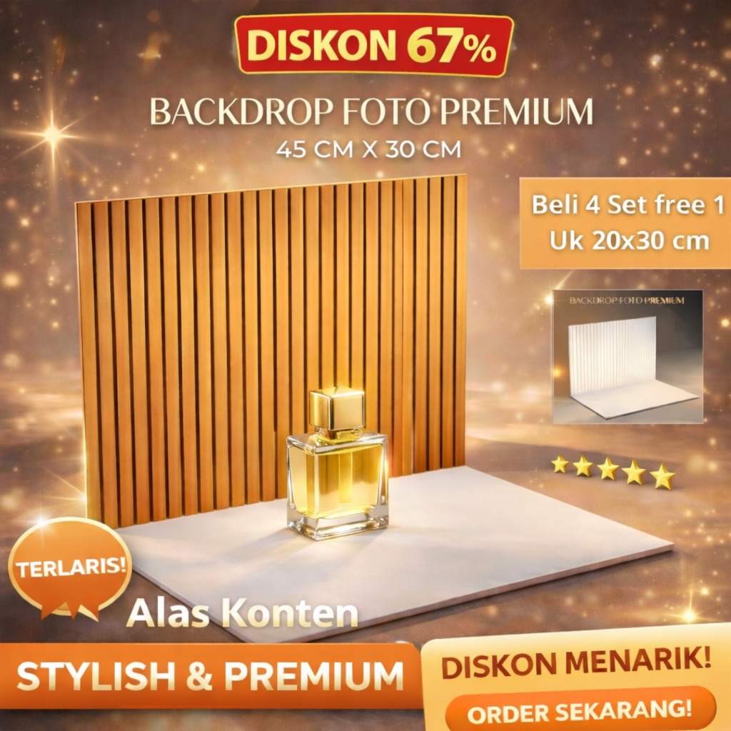 Backdrop Foto Produk Lipat 30x45 Aesthetic Motif