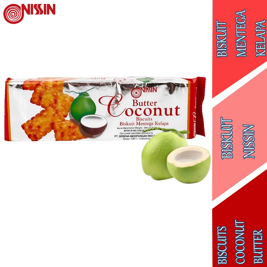 Biscuits Coconut Butter - Nissin - Biskuit Mentega Kelapa - 200gr