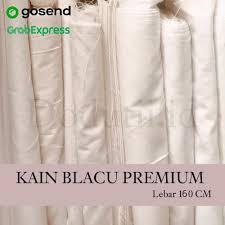 KAIN BLACU BM PREMIUM TEBAL LEBAR 160CM PANJANG 50CM METERAN MURAH PUTIH BAHAN ECOPRINT & TOTEBAG