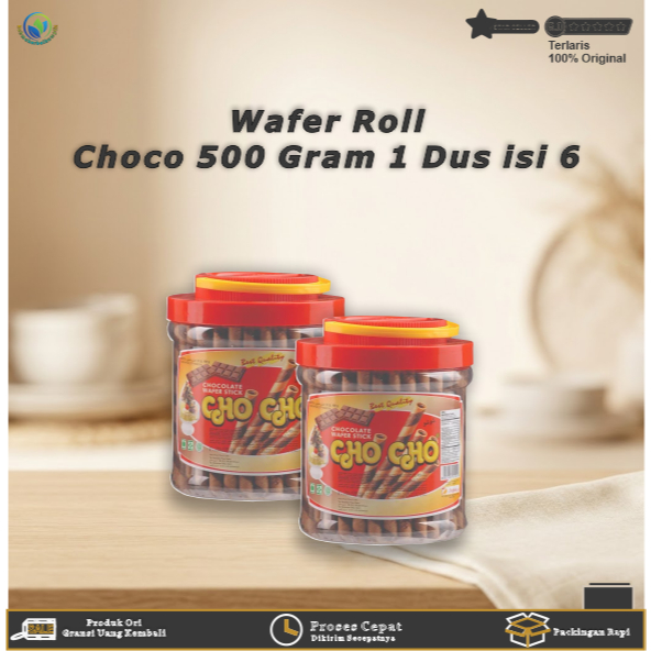 Wafer Roll Choco Wafer Stick Coklat 500Gram Rasa Enak Gurih 1 Dus isi 6 Camilan Harian