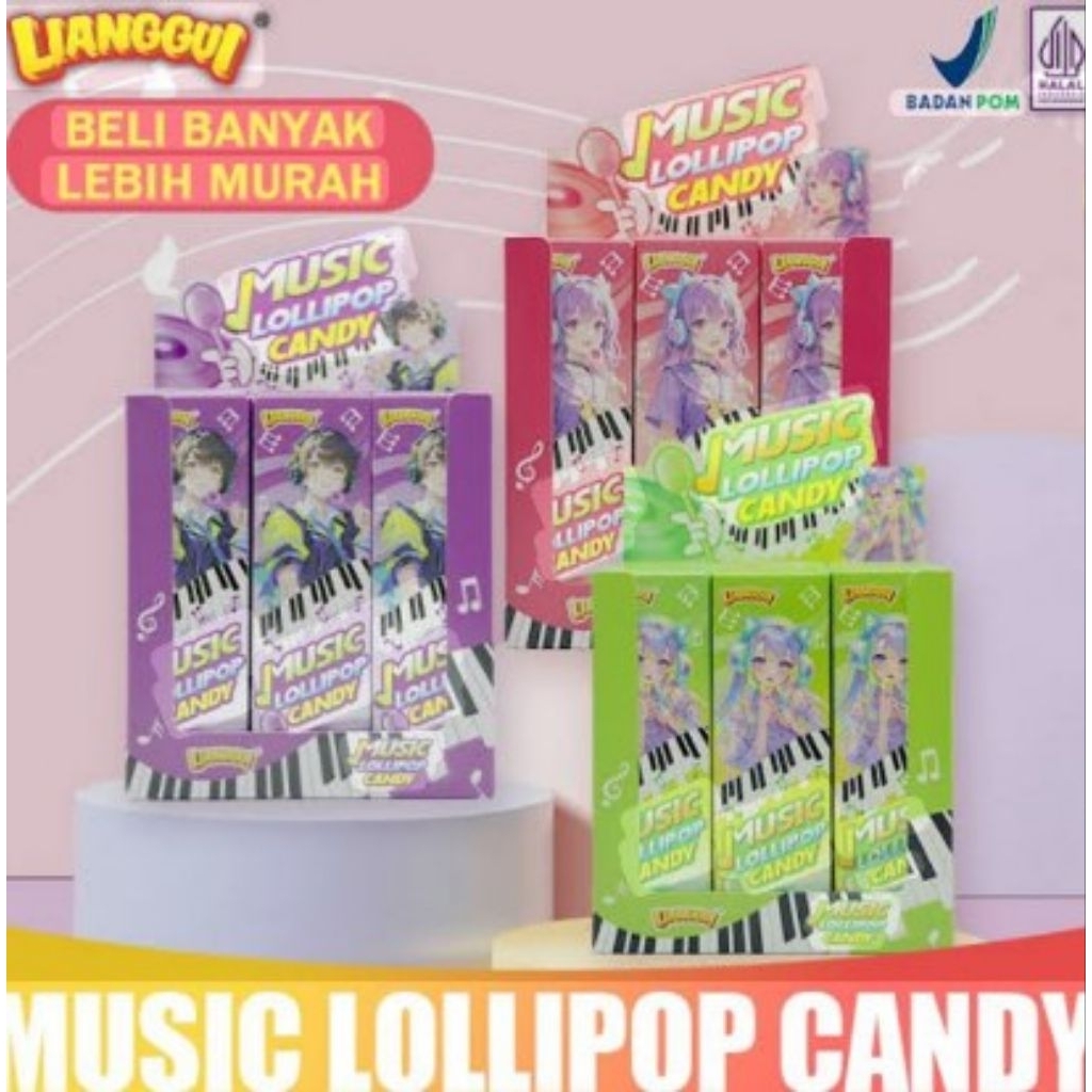 Lianggui - Permen lolipop Music rasa unik bahan berkualitas, kemasan praktis