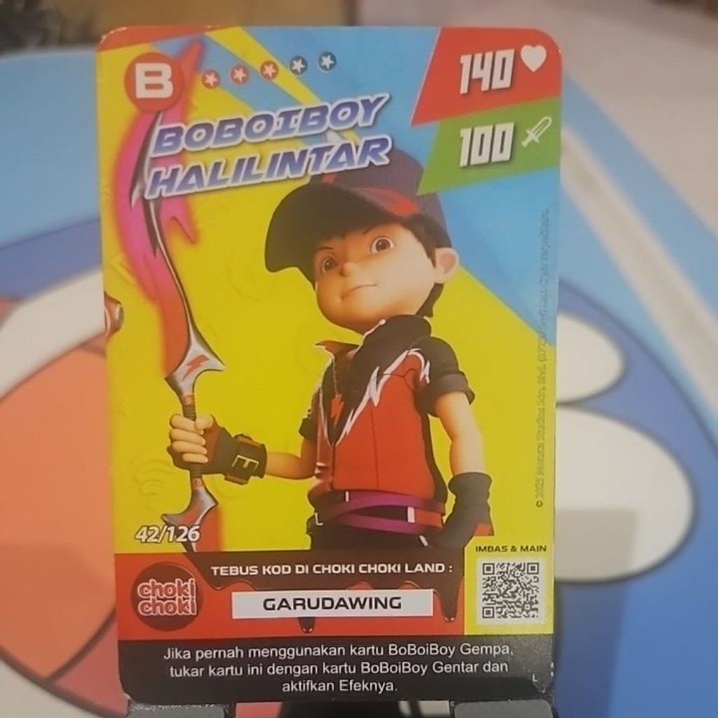 Kartu Choki-Choki Boboiboy Halilintar Limited Edition