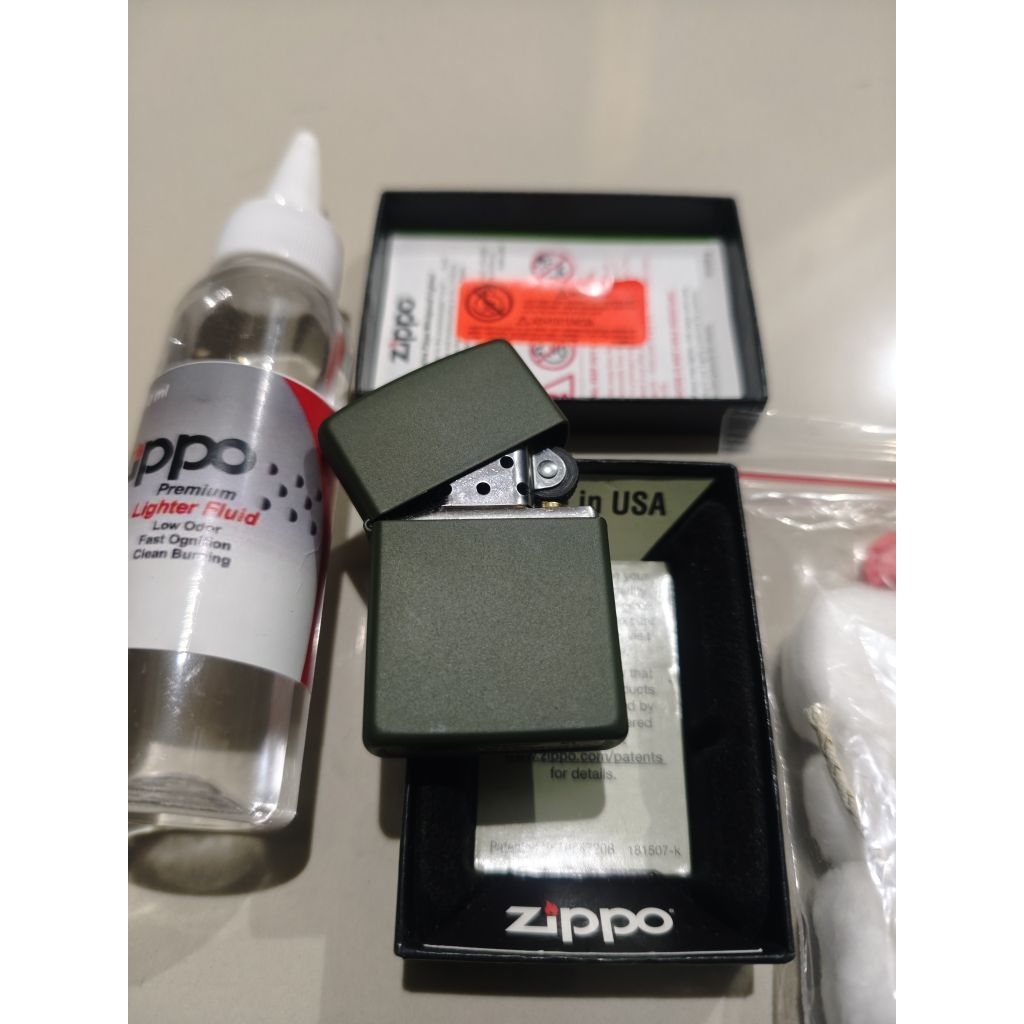 Zippo 221 Green Army Matte 100% Original USA