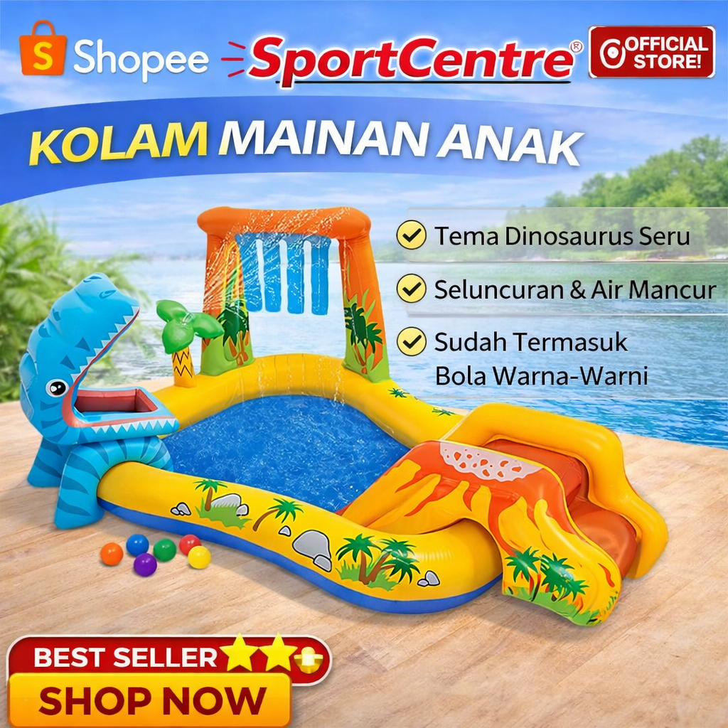 Kolam Renang Dinosaurus Kids Swimming Pool Intex 57444