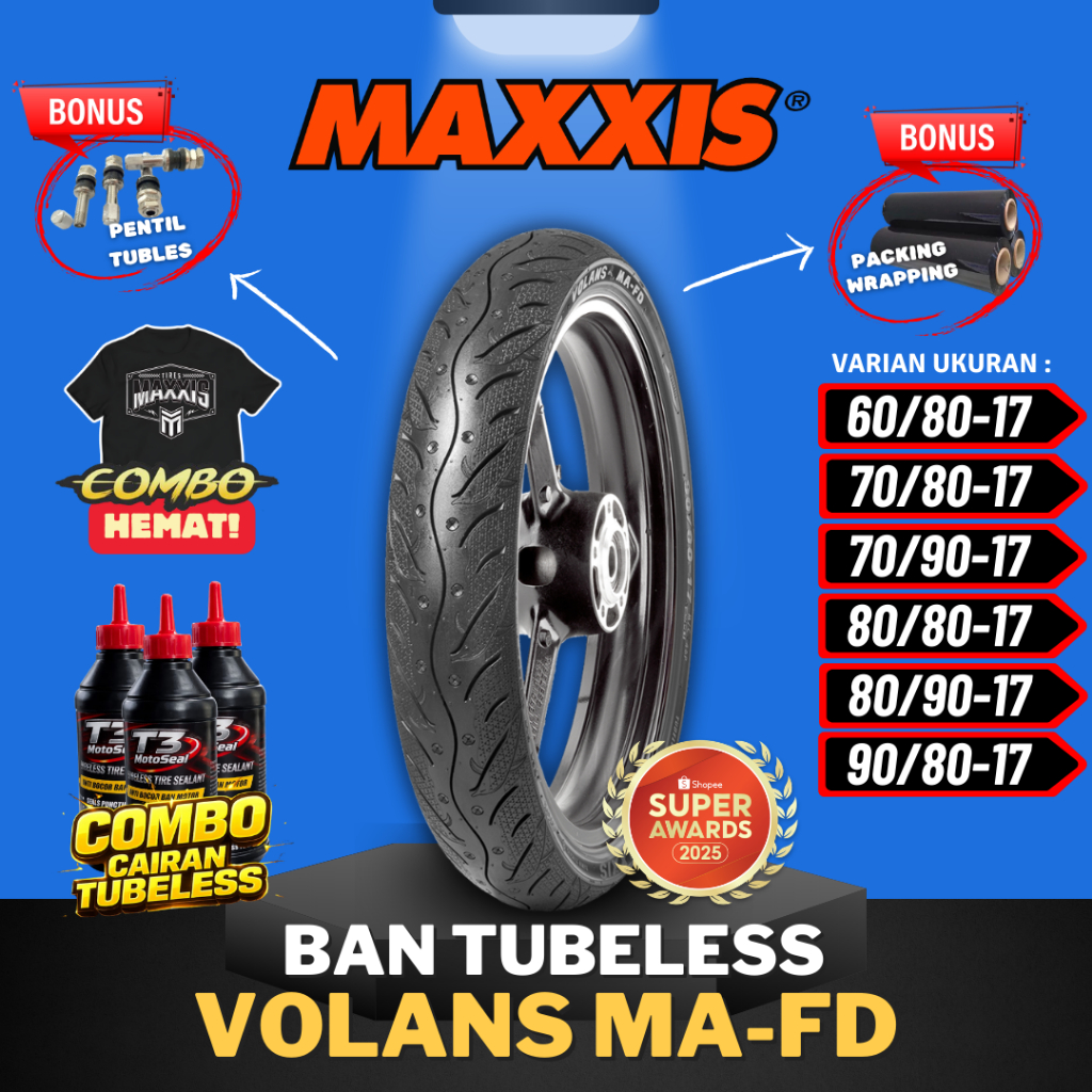 [READY COD] MAXXIS VOLANS / BAN MAXXIS 60/80-17 / 70/80-17 / 70/90-17 / 80/80-17 / 80/90-17 / 90/80-