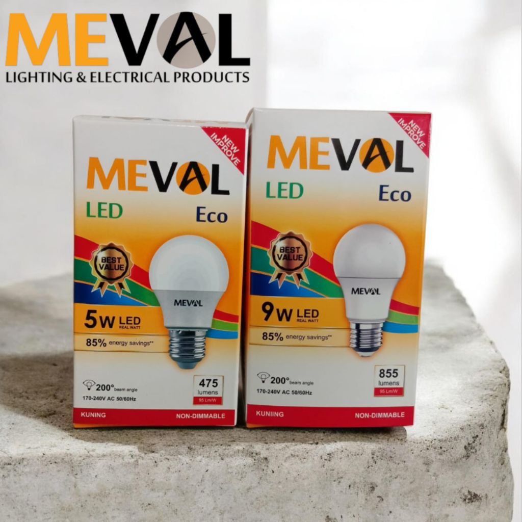 Lampu bohlam 5/9 watt MEVAL ECO Led kuning
