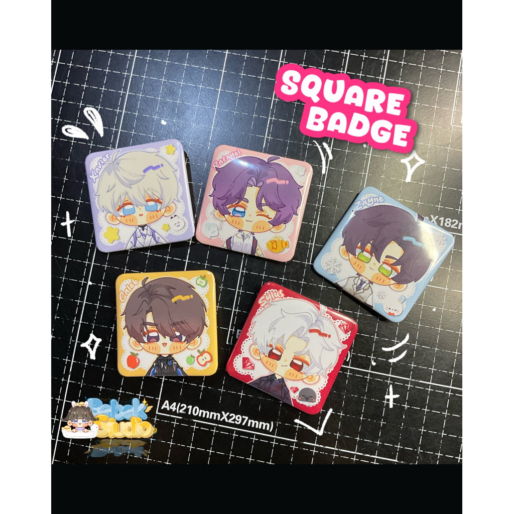 Square Badge LADS Love and Deepspace Xavier Sylus Rafayel Caleb Zayne