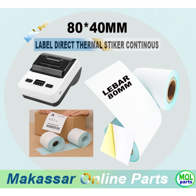 Kertas Thermal Label Direct Sticker Resi 80mm Label Resi Label Direct Thermal Paper