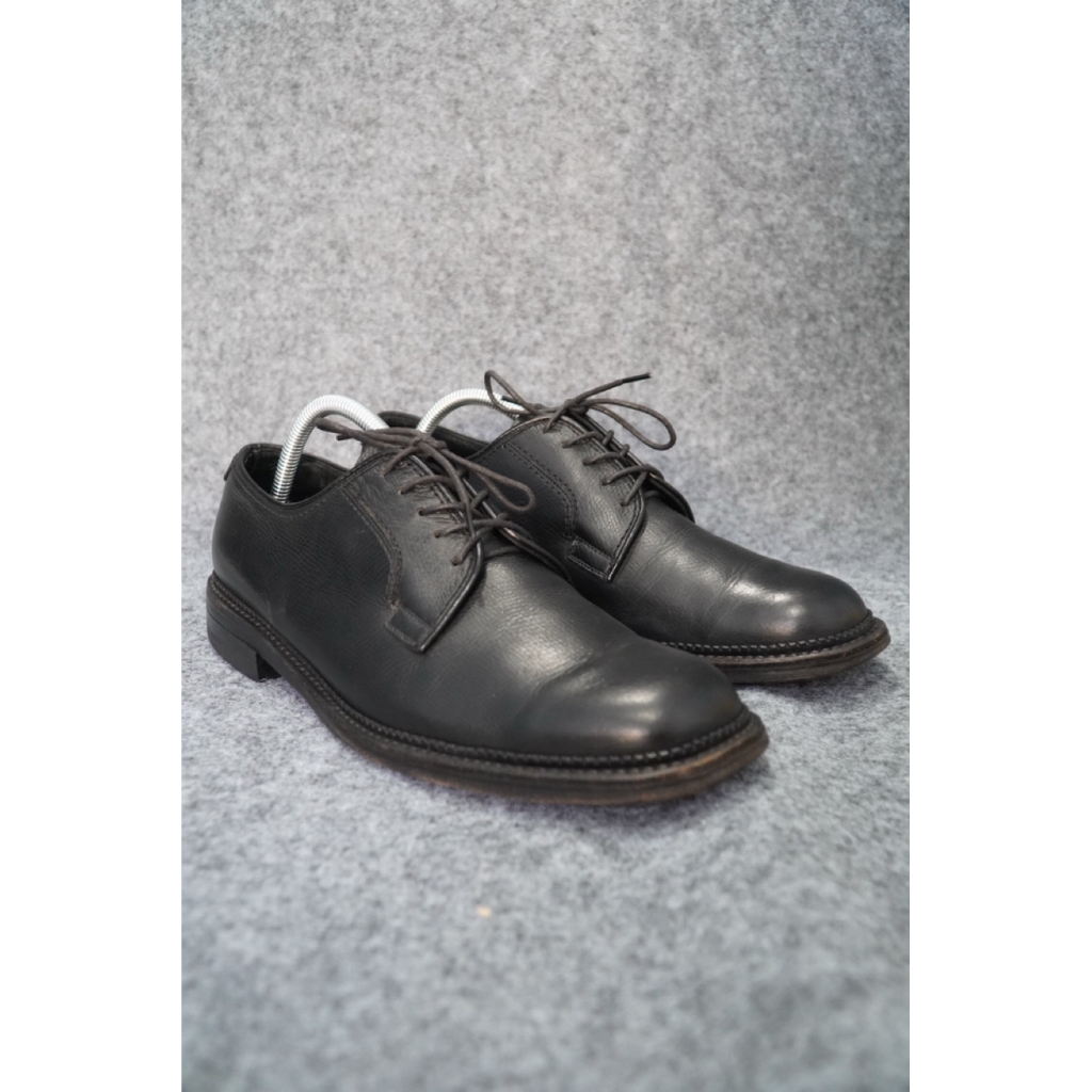 Regal Plain Toe Derby Black Leather Shoes - Size 42/26,5cm