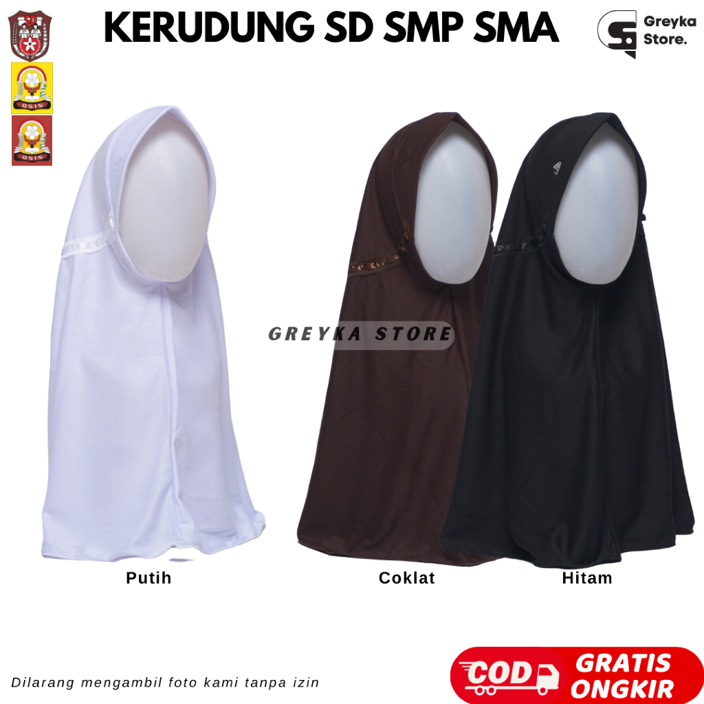 Kerudung Anak Sekolah SD SMP SMA PRAMUKA Jilbab Anak Hijab Bergo