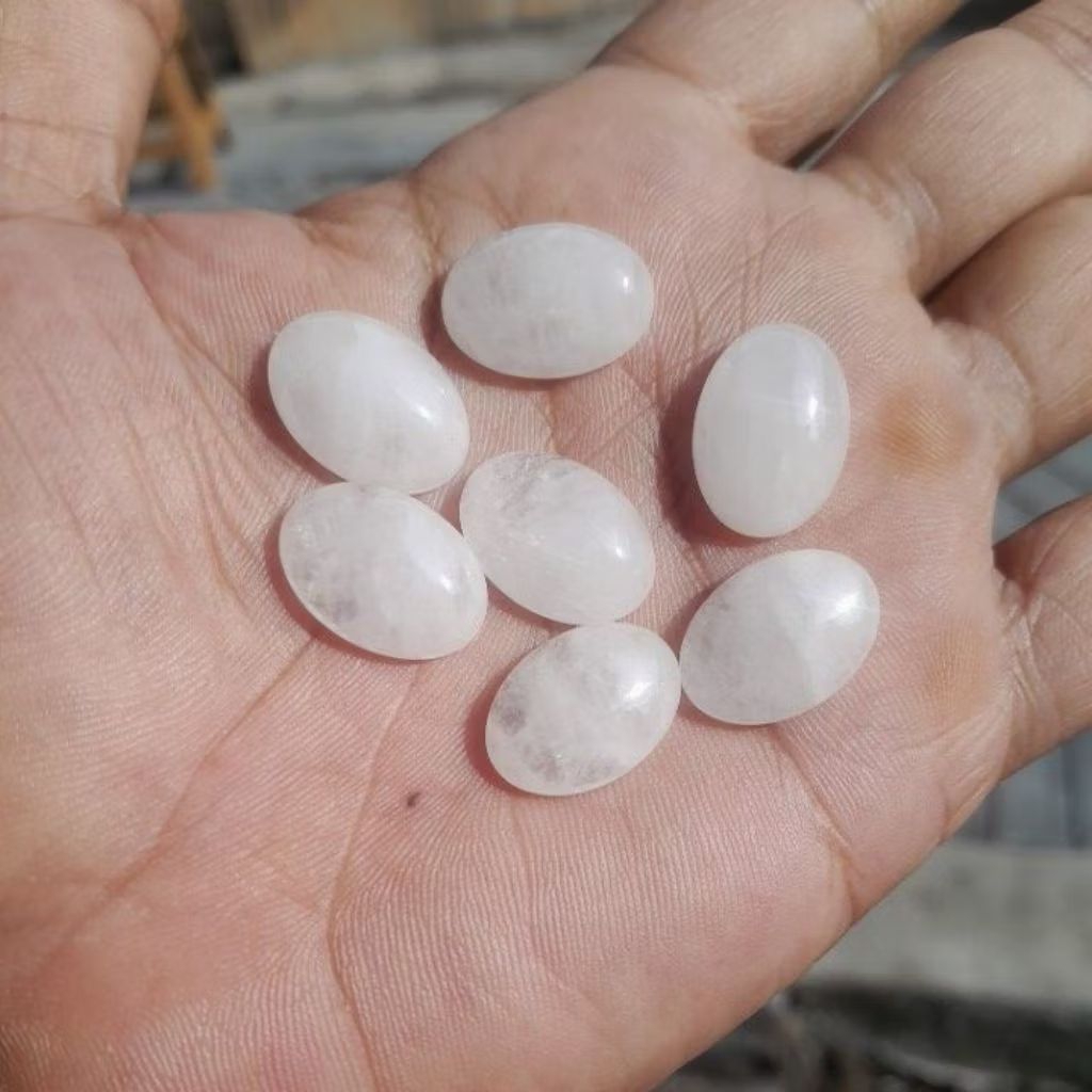 Batu akik natural asli kecubung es kalimantan 18x13mm