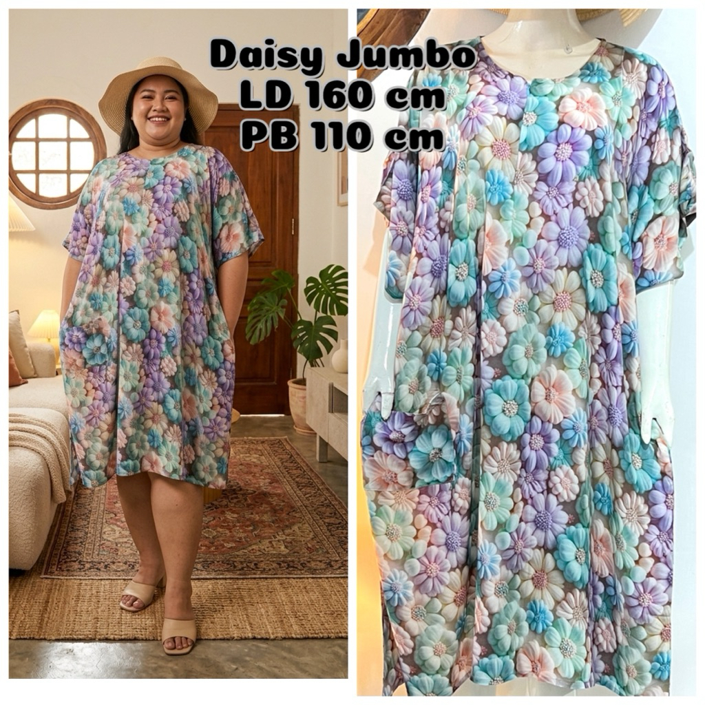 @DASTER.ALFATHIYA | Daisy daster jumbo LD 160 rayon viscose premium