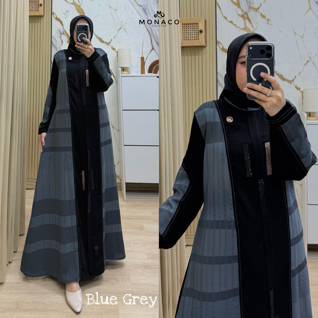 Gamis Abaya shamira JetBlack Mix Aswan Premium ~Abaya Madinah /Abaya Arab viral