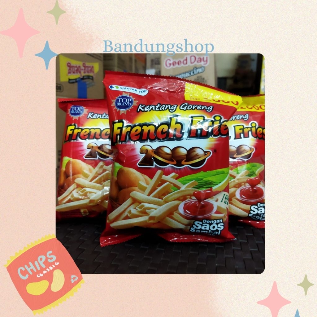 CHIKI French Fries 2000 CIKI Snack Kentang Goreng 138g - JAJANAN ANAK ANAK Renyah, Gurih, Saus Tomat