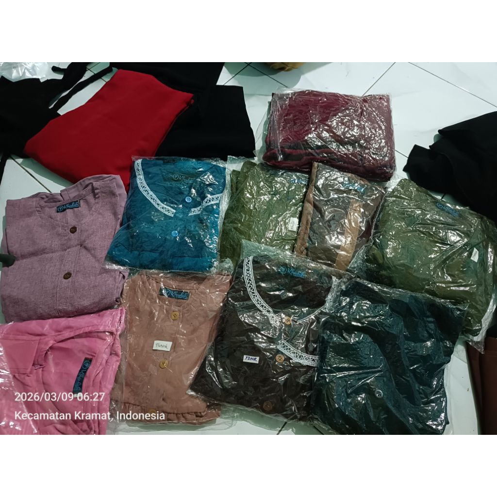 3 setel tunik anak umur 4-5 tahun. dapat 3 tunik dan 3 celana