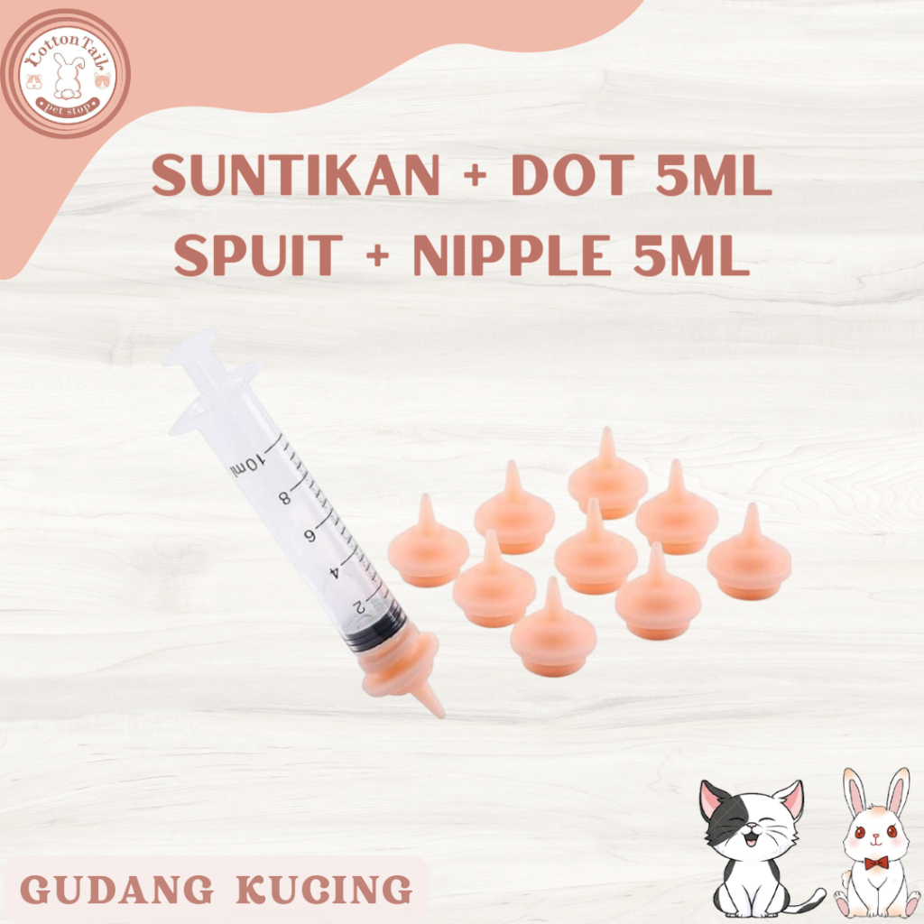 Dot Kucing Baru Lahir Dot Kucing Silikon Suntikan Kucing Anjing Tanpa Jarum 5ml Pipet Suntikan Dot 5