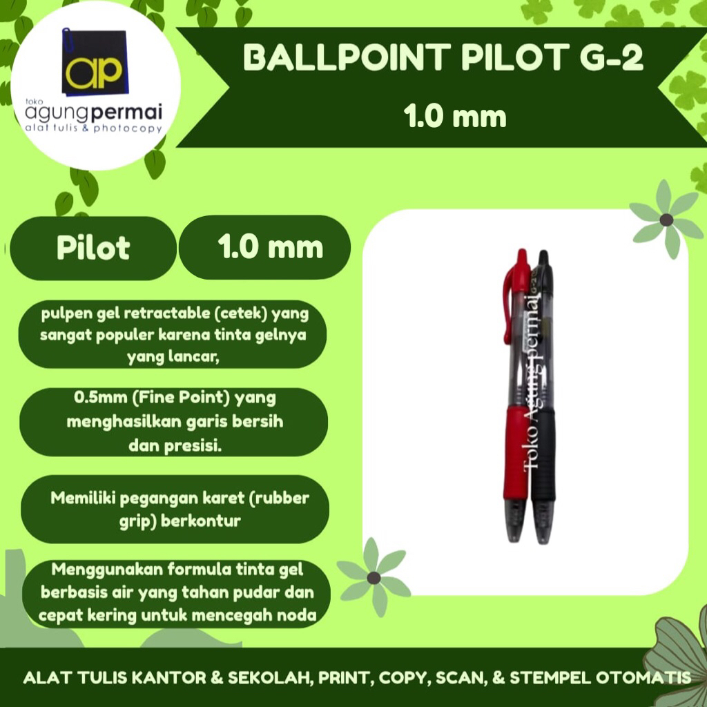 BALLPOINT PILOT G-2 1.0 mm