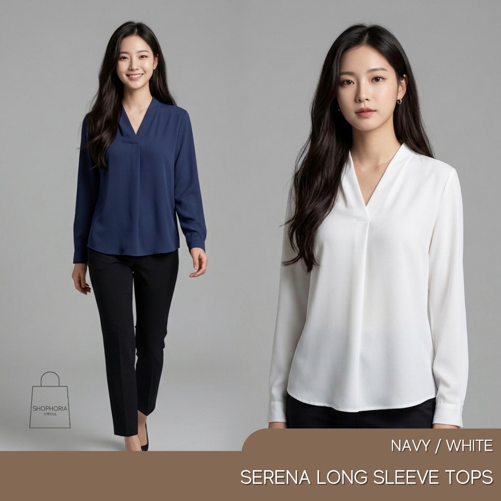 Baju Pakaian Atasan Wanita Lengan Panjang Dalaman Blazer Inner Blouse Simple Elegan Stylish Untuk Ke