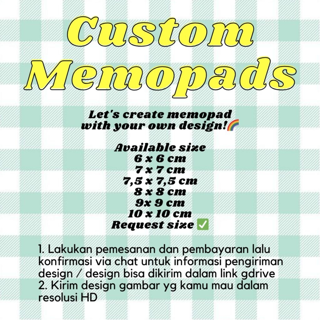 CUSTOM MEMOPAD / Memopad Custom Gambar Bebas