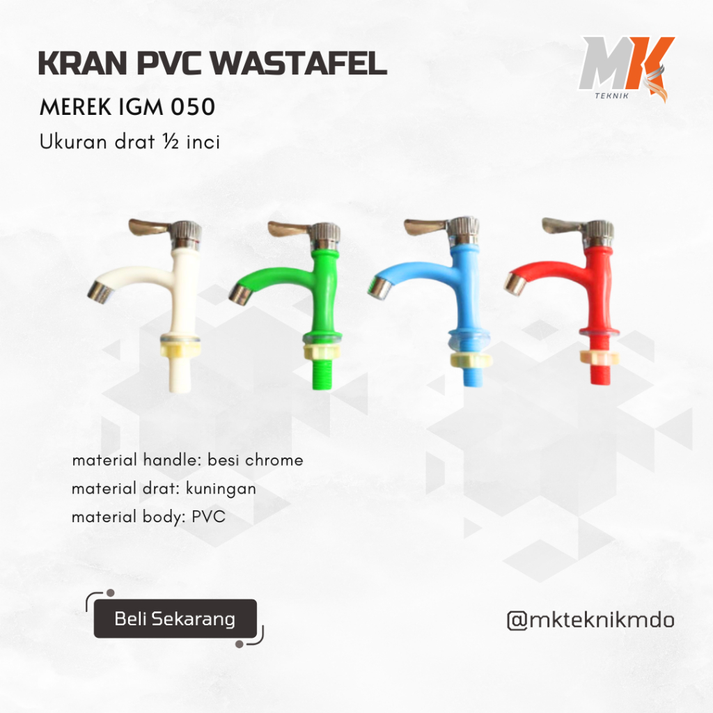 KRAN WASTAFEL IGM PVC AWET 4 WARNA KRAN AIR WASTAFEL