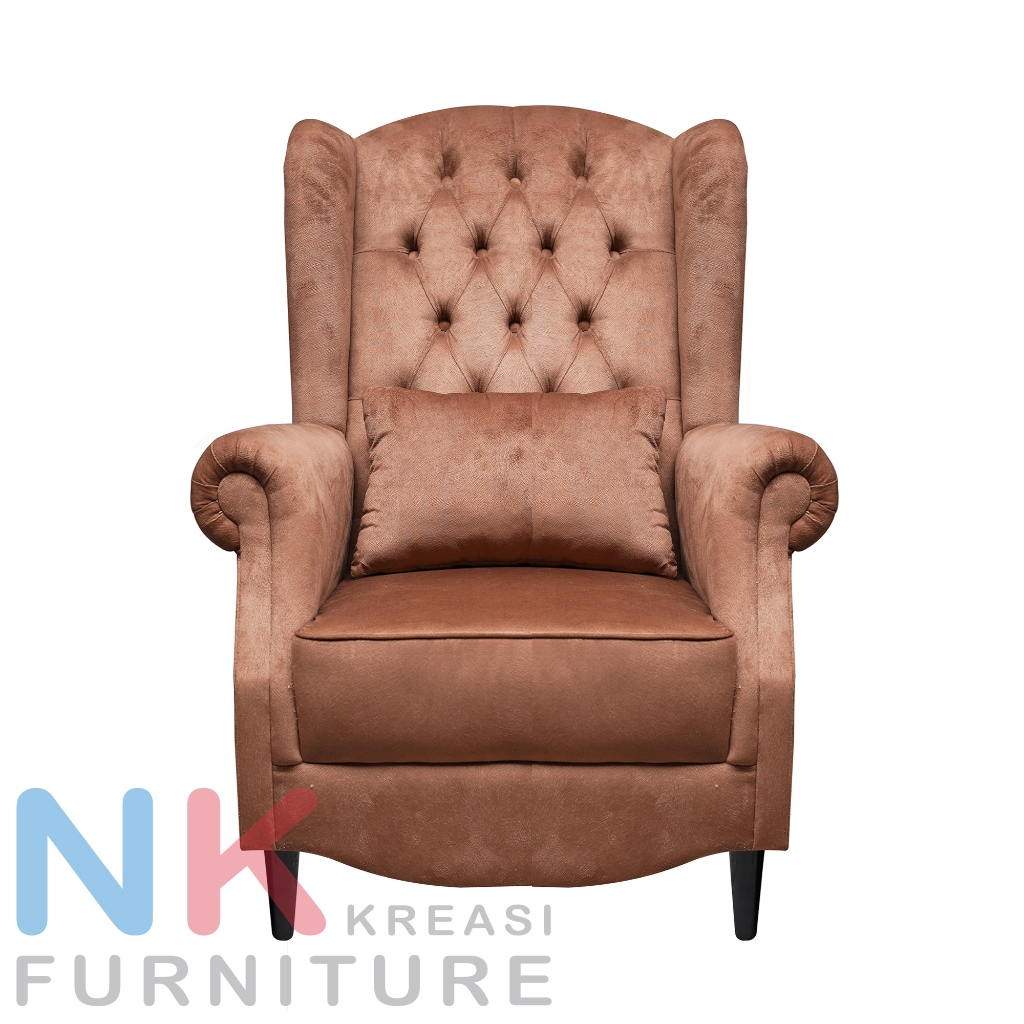 Sofa Wing Chair Classic 1 Dudukan, Sofa Kursi WingChair Single Seater Minimalis Modern