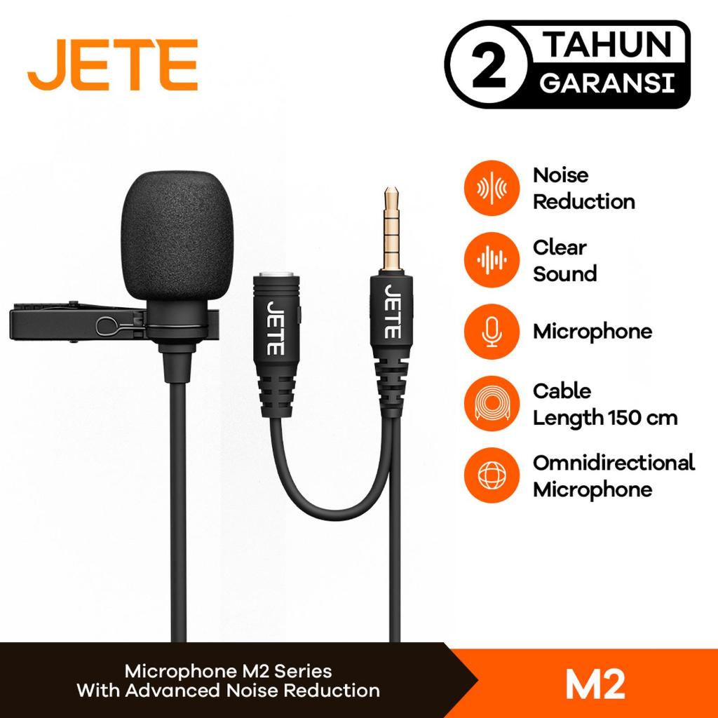 JETE M2 Microphone/Mikrofon Mic Splitter 3.5mm Clip On Dual Output Mic