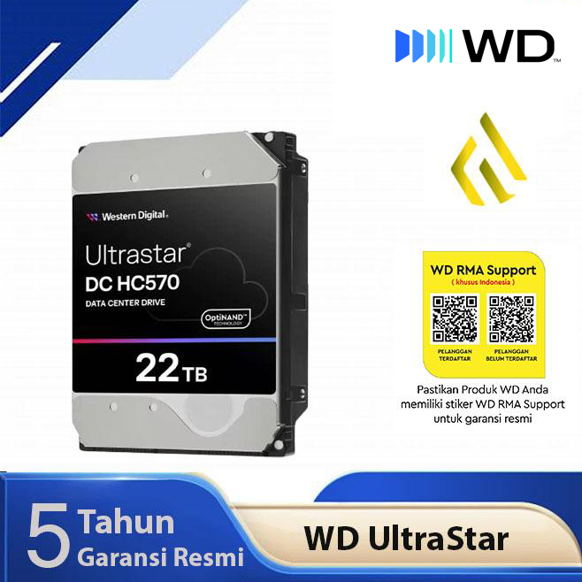 WD ULTRASTAR 22TB - HDD Hardisk Internal Data Center Enterprise Server