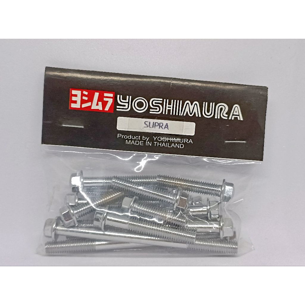 BAUT MESIN CROM SUPRA TOPI / L YOSHIMURA SATU SET KANAN KIRI
