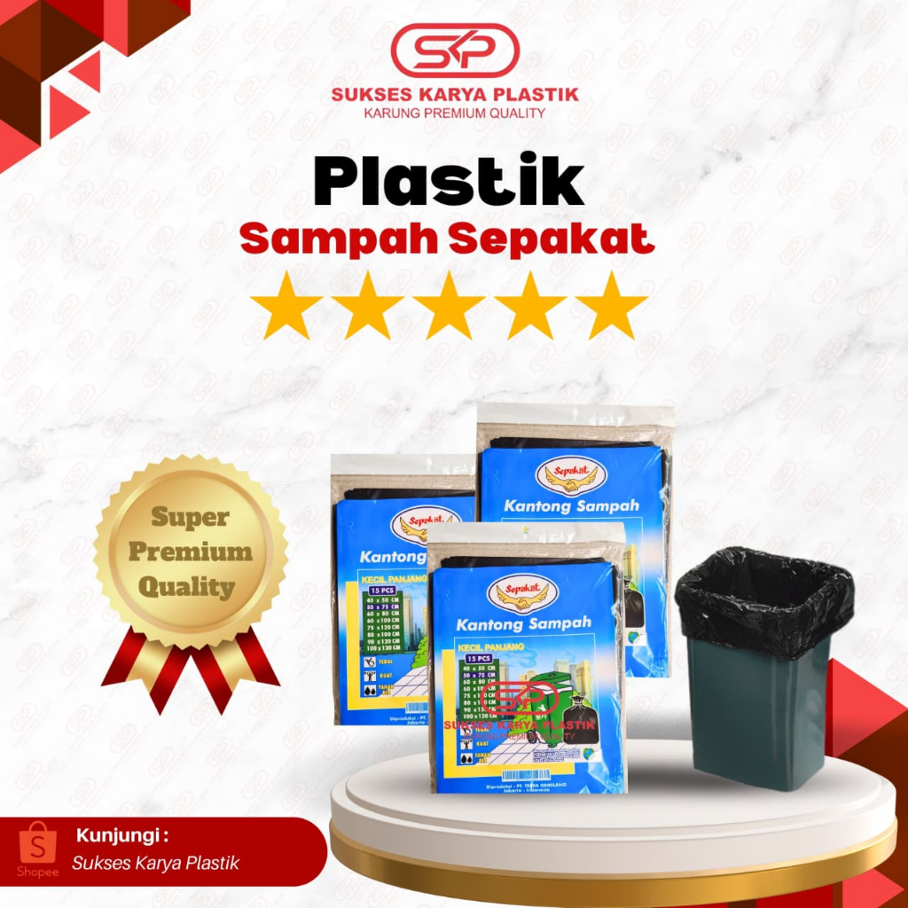 KANTONG PLASTIK SAMPAH 50 x 75 CM SEPAKAT, PLASTIK HD SAMPAH 50 x 75, KANTONG SAMPAH 50x75 CM