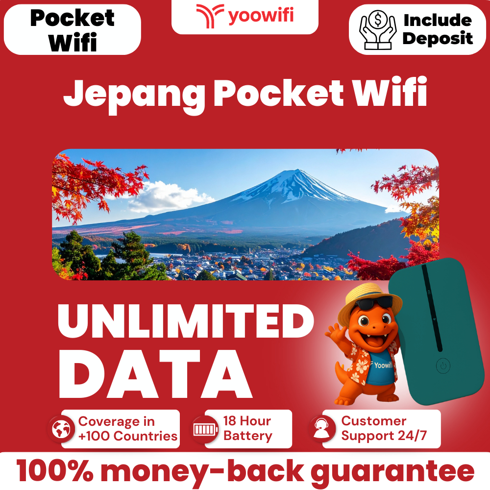 [Include Deposit] Pocket Wifi Jepang Unlimited Highspeed Wifi Portable Japan Yoowifi | Rental Wifi P