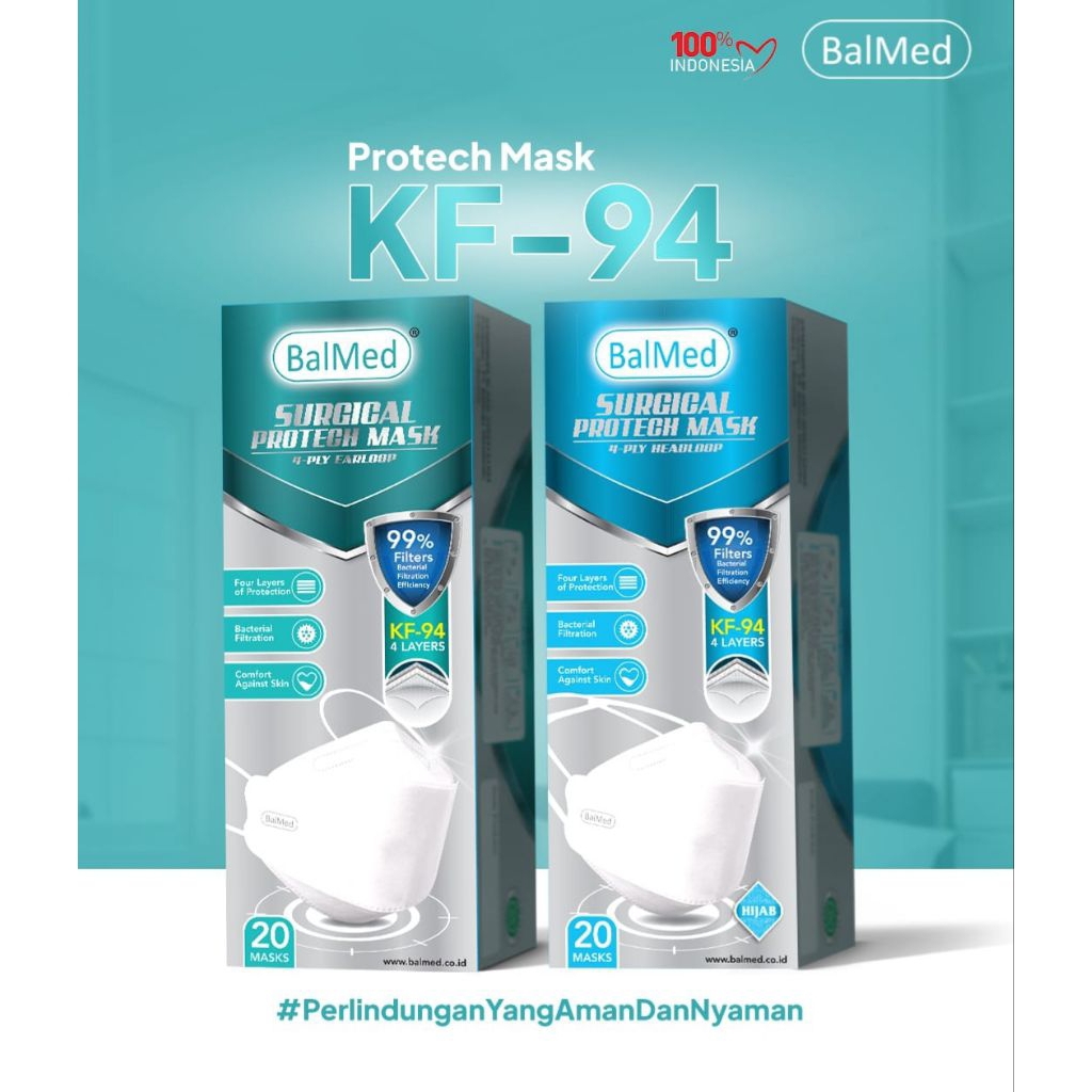 Masker KF-94 earloop 4ply surgical protech mask