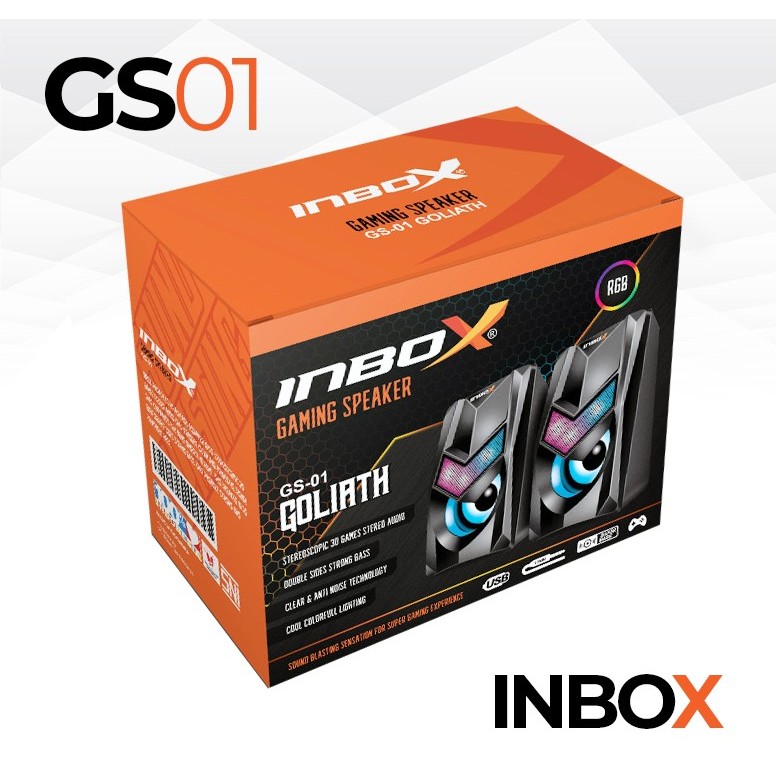 Speaker gaming inbox wired usb audio 3.5mm RGB 3d goliath gs-01 / SPEAKER INBOX Goliath Gs01