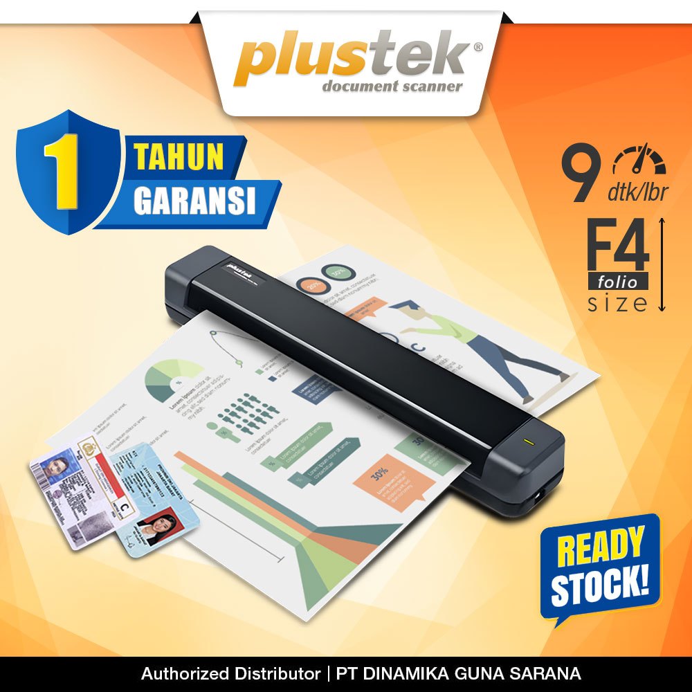 Plustek Scanner MobileOffice S410 Plus - 9 Detik/lembar (Folio/F4)
