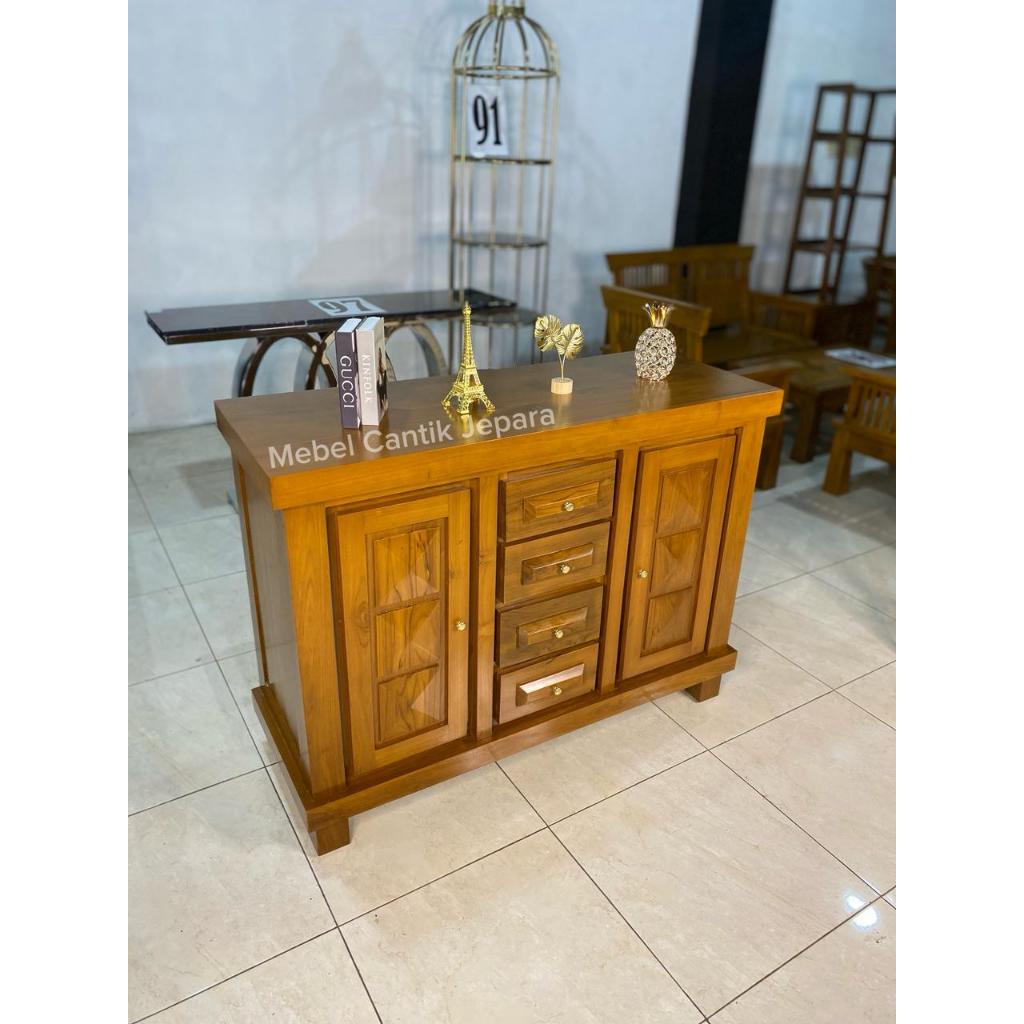 BUFET TV DIAMOND UKURAN 120CM/Meja Tv Bahan Kayu Jati