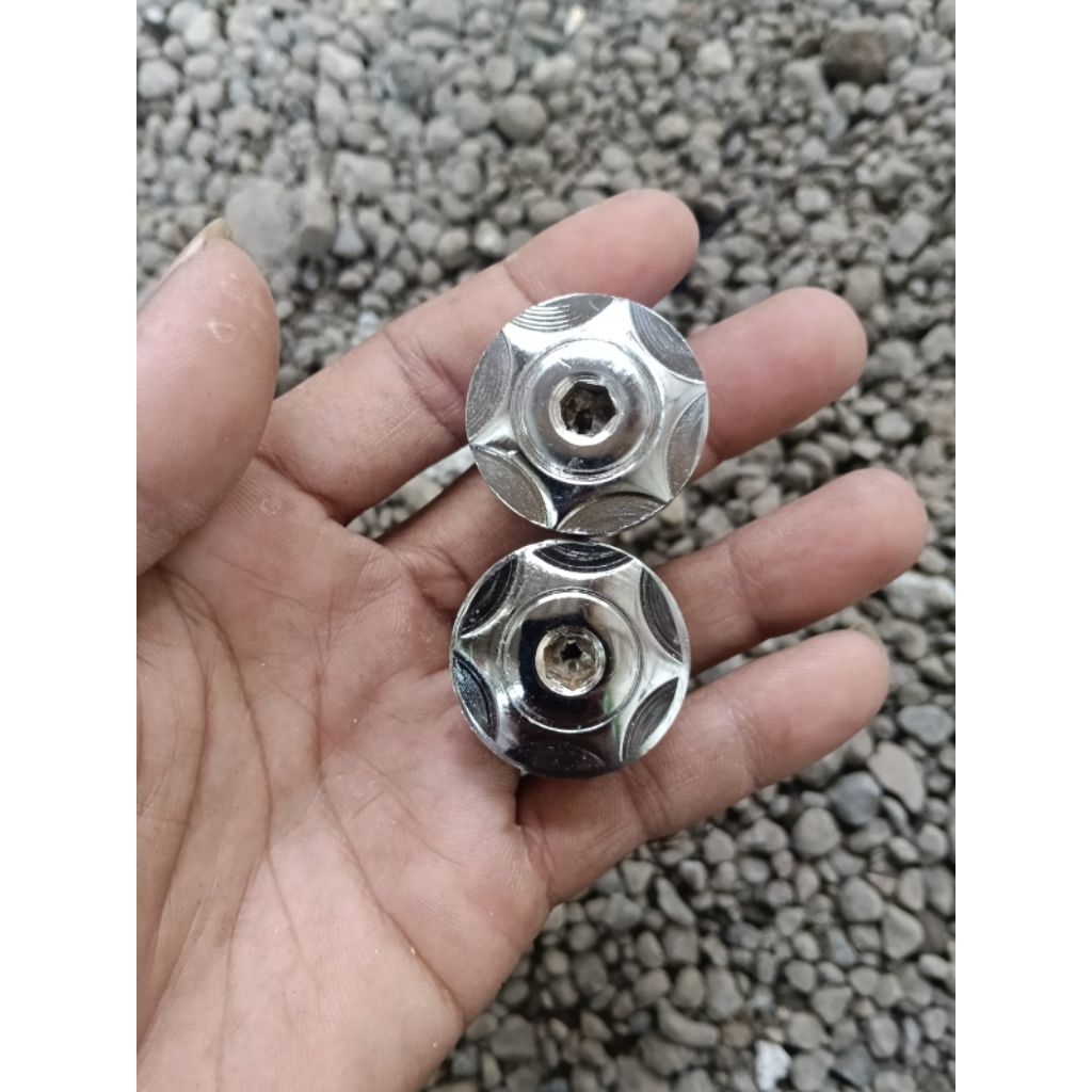 baut tutup as shock depan Vixion old Vixion new nva nvl set kanan kiri besi padat costum bubut  krum