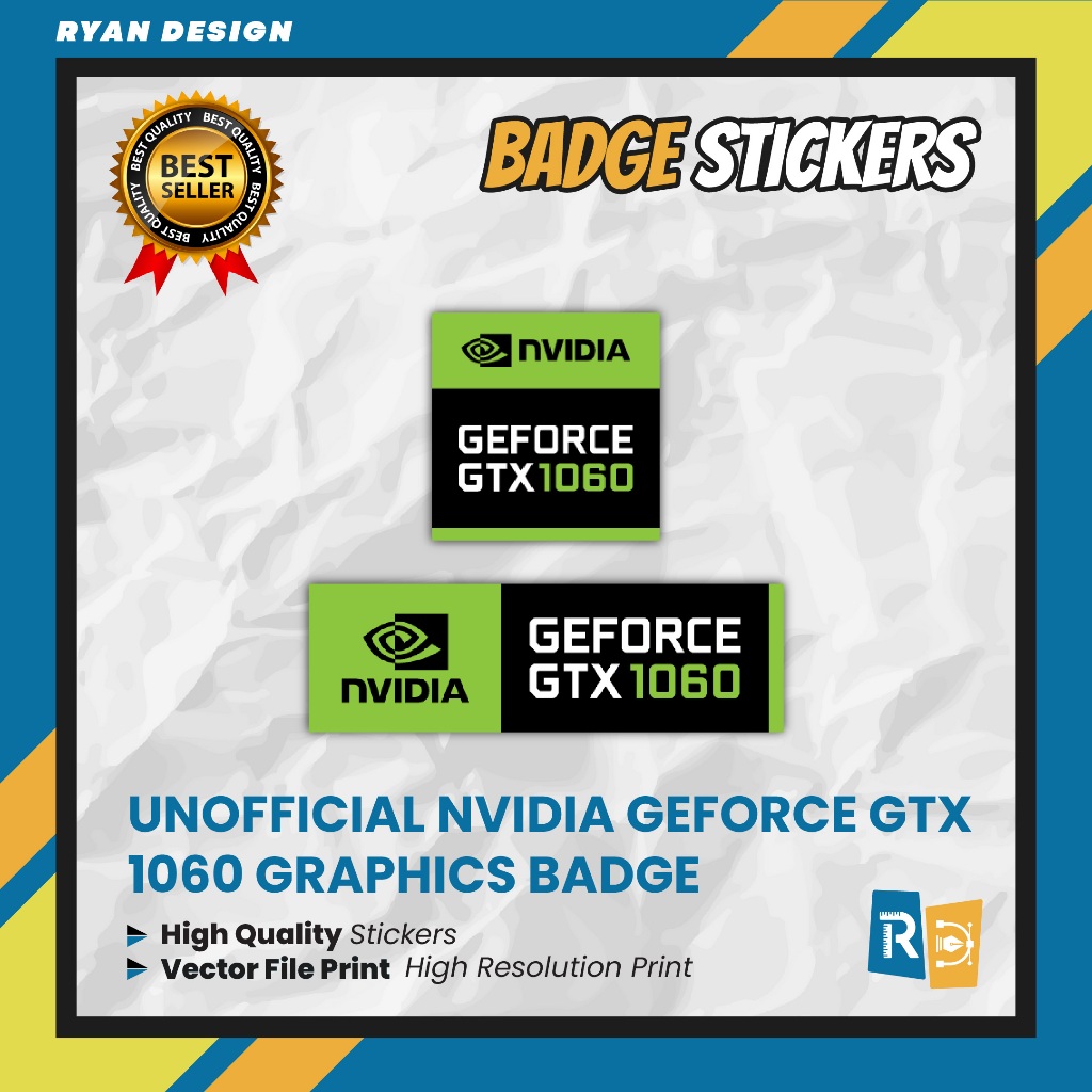 Sticker Logo Nvidia Geforce GTX 1060 Hologram Sticker Badge Graphic Card (Unofficial)