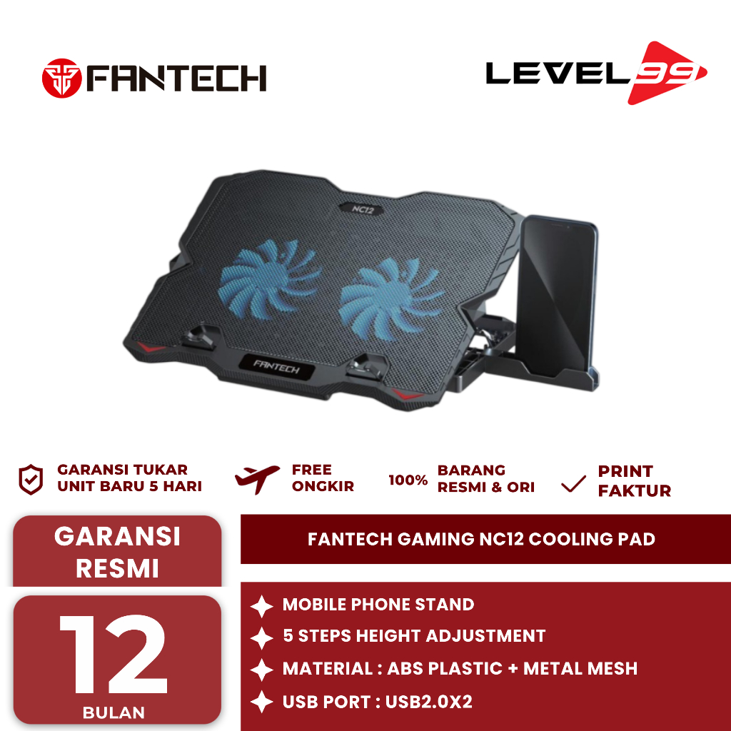 Notebook Cooler Fantech Gaming Nc12 Cooling Pad