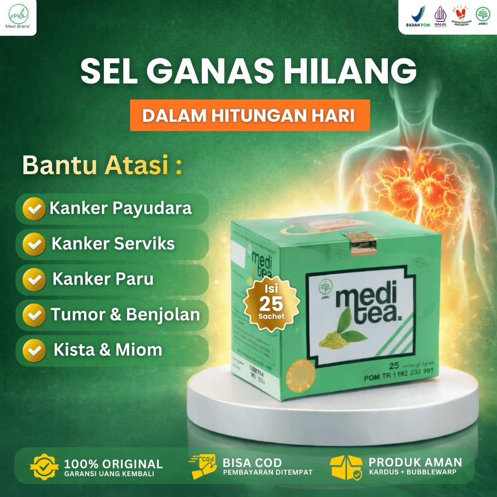 Meditea Teh Hijau Herbal EGCG Tinggi Anti Kanker Ampuh Original