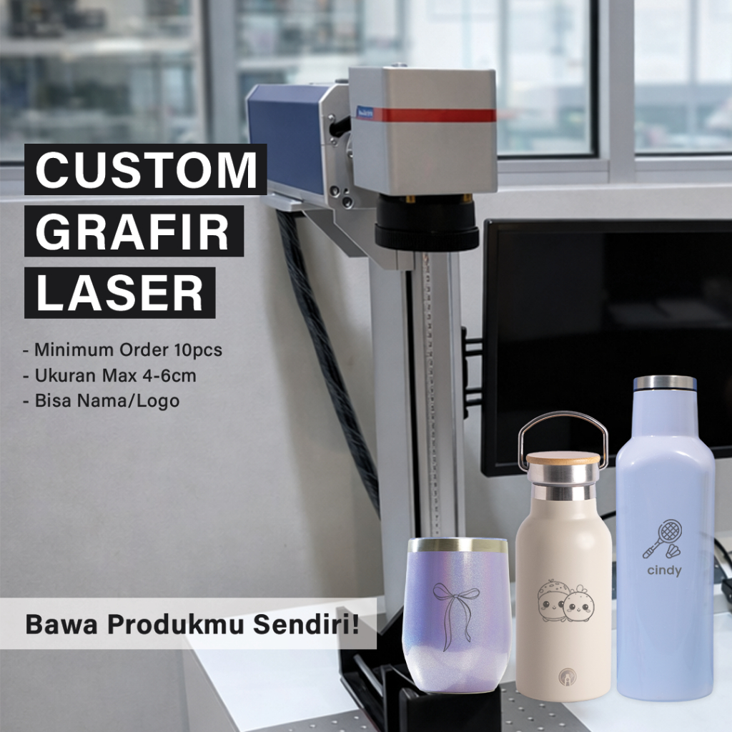 Jasa Grafir Engrave Laser Tumbler Panci Custom Nama Logo Gambar Souvenir Perusahaan Wedding Hadiah S