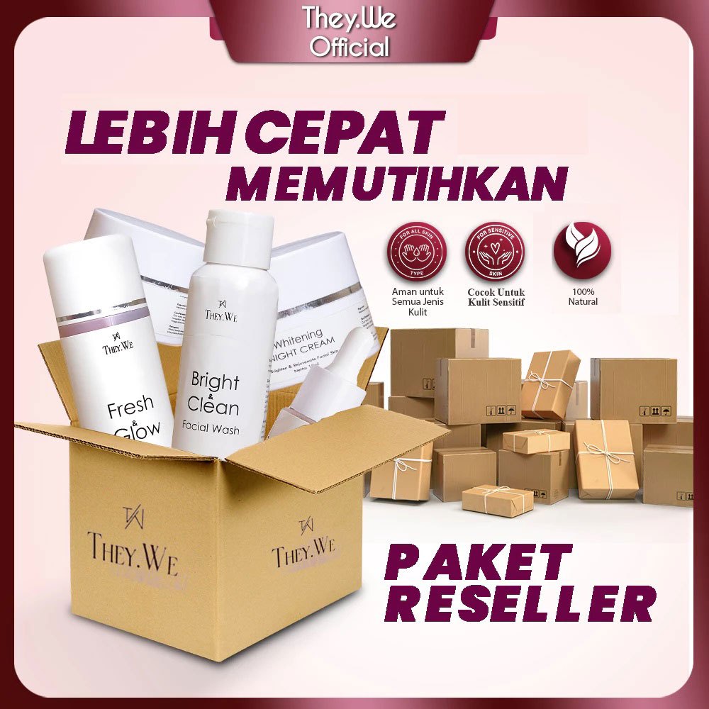 They.We - Reseller Skincare Whitening Day Cream + Whitening Night Cream Facial Wash Serum Toner