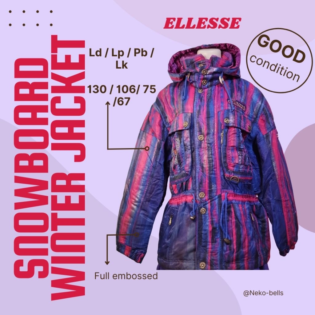 Vintage Snowboard Winter Jacket Brand Ellesse