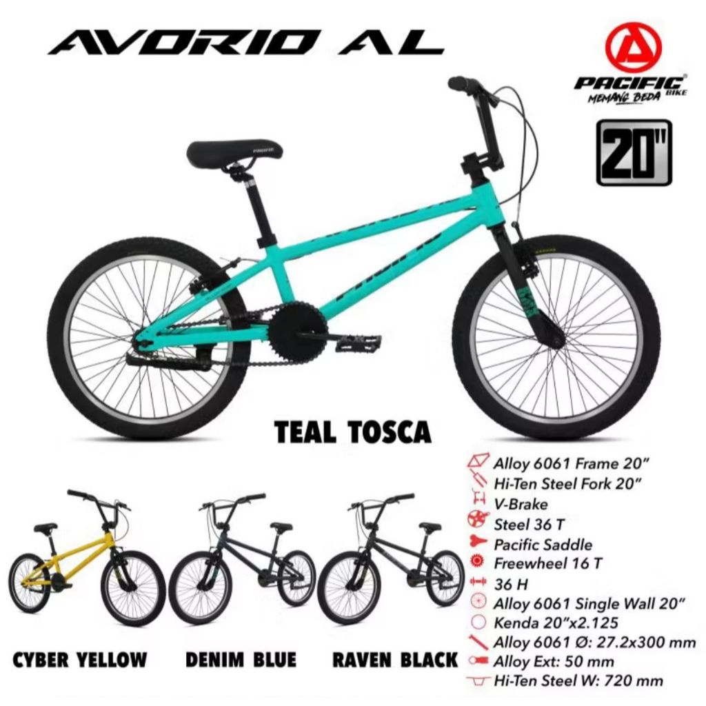 PACIFIC Sepeda BMX AVORIO AL 20 Inch Alloy 6061 V-Brake 4 Warna