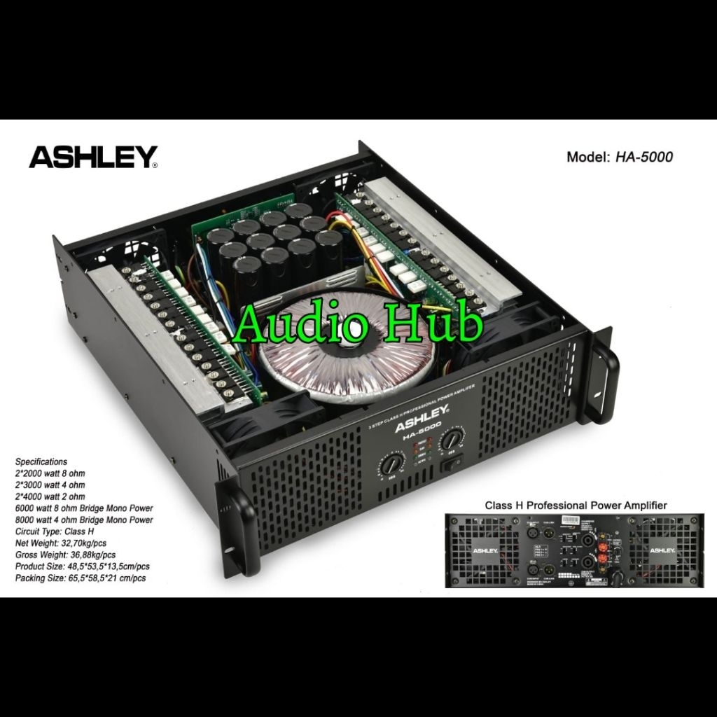 Power Ampli Ashley HA 5000 / HA-5000 / HA5000 Power Ampli Ashley Class H