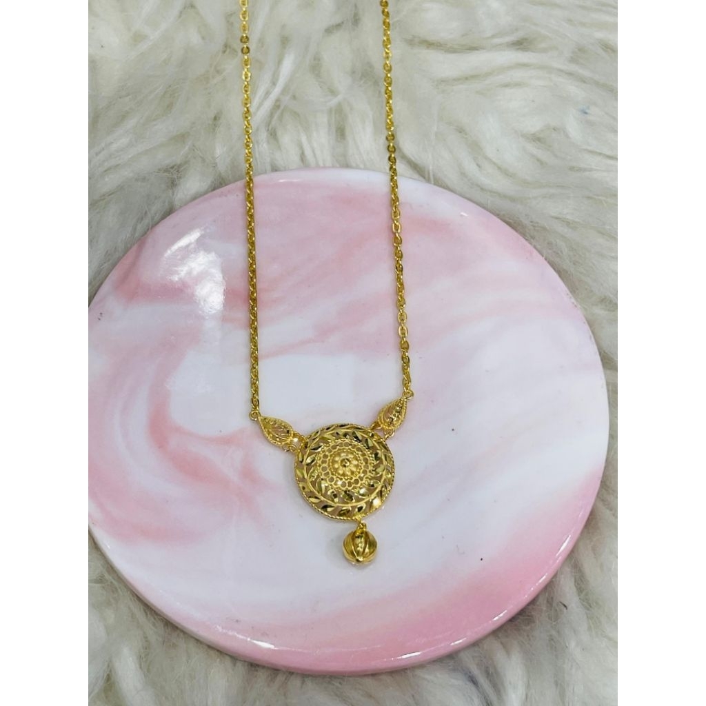 kalung fancy anak bulat kerawang rumbai emas asli kadar 700