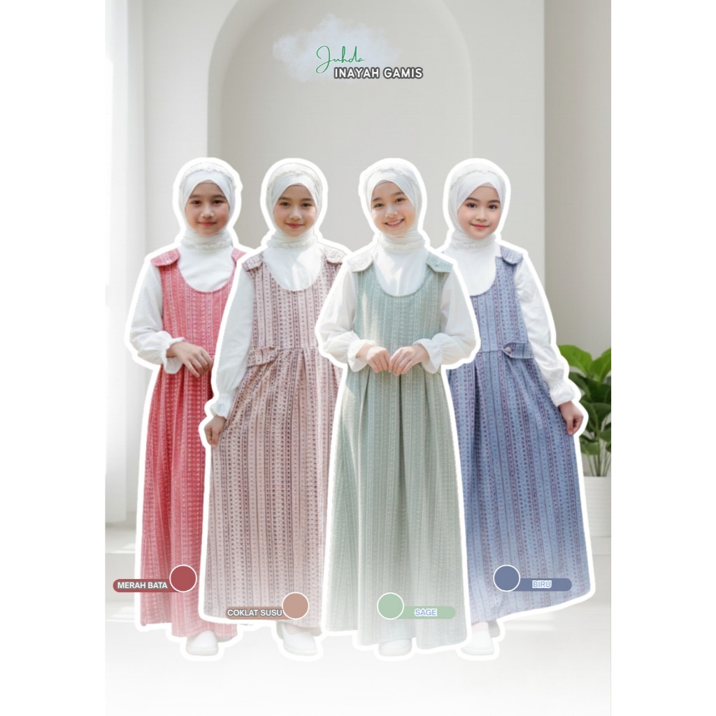 Gamis Anak Perempuan Inayah Dress Panjang MUslim Anak-Remaja 5-12 Tahun // Gamis Anak cewek Maleeha 