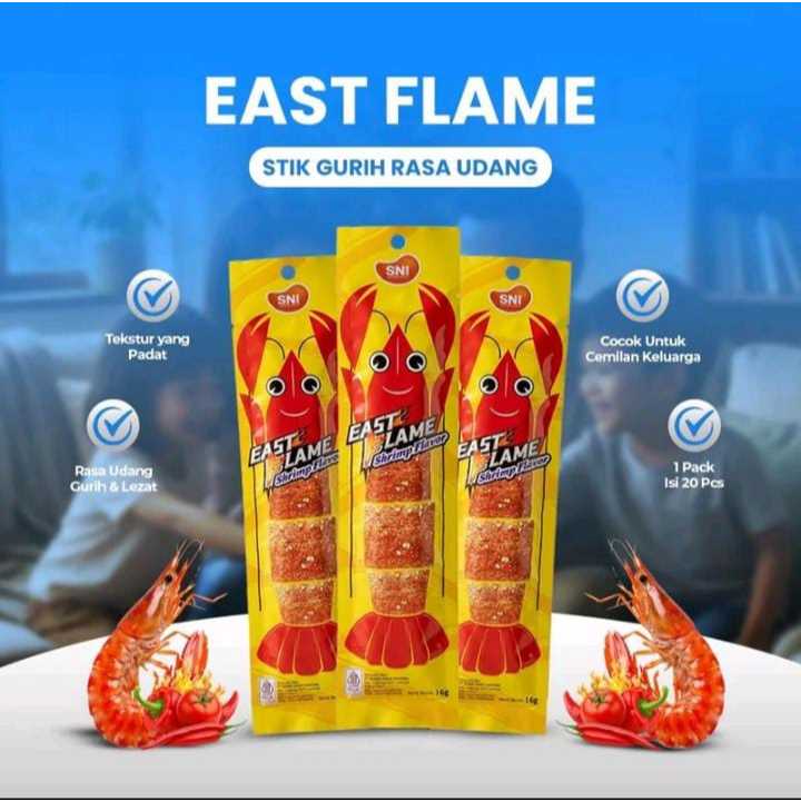 East Flame Shrimp Flavour Latiao Rasa Udang yang Gurih dan Lezat Cemilan Enak Keluarga yang Praktis 