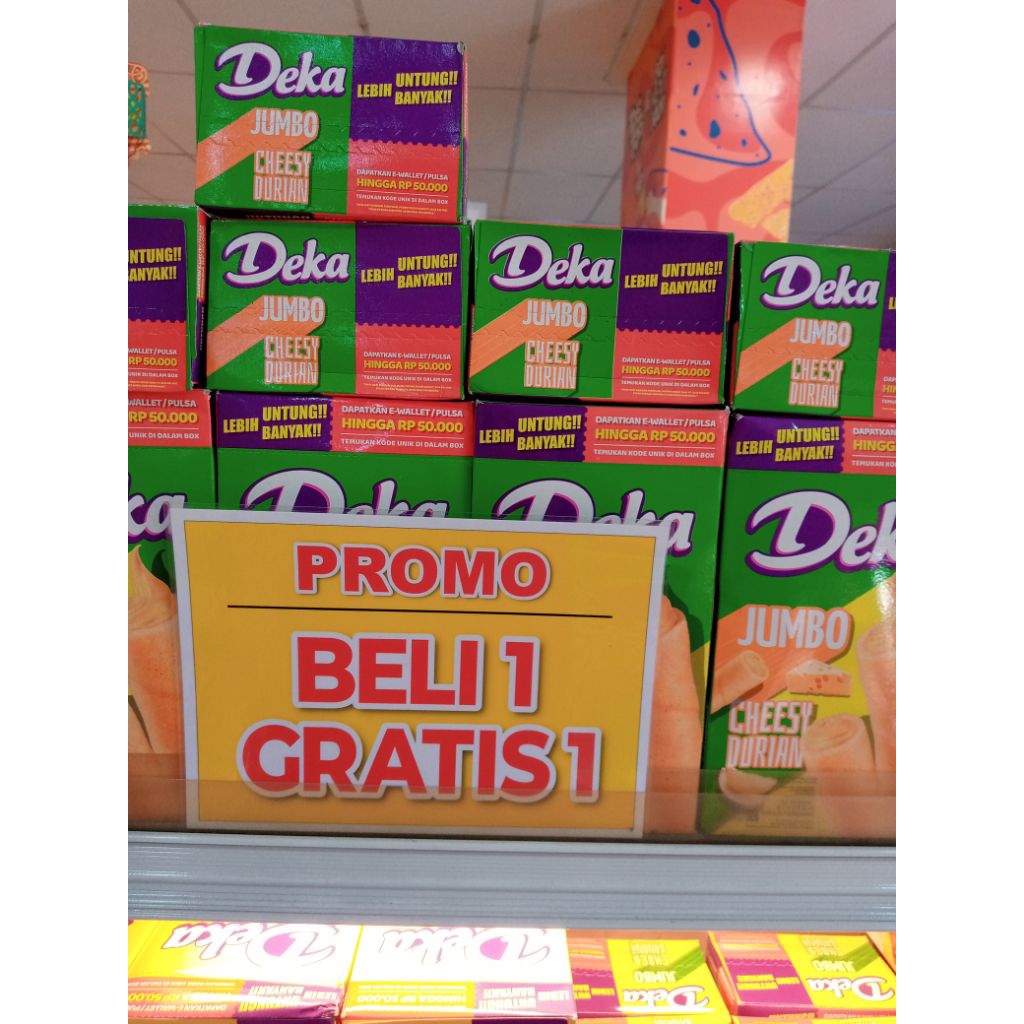 PROMO BELI 1 GRATIS 1 Kemasan Baru Wafer Roll Jumbo 14 gram isi 24 rasa Cheesy Durian Dua Kelinci