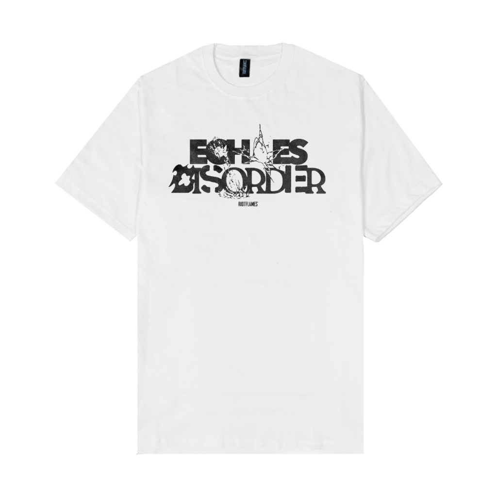 RIOT FLAMES Kaos Pria - DISORDER RIOT - White