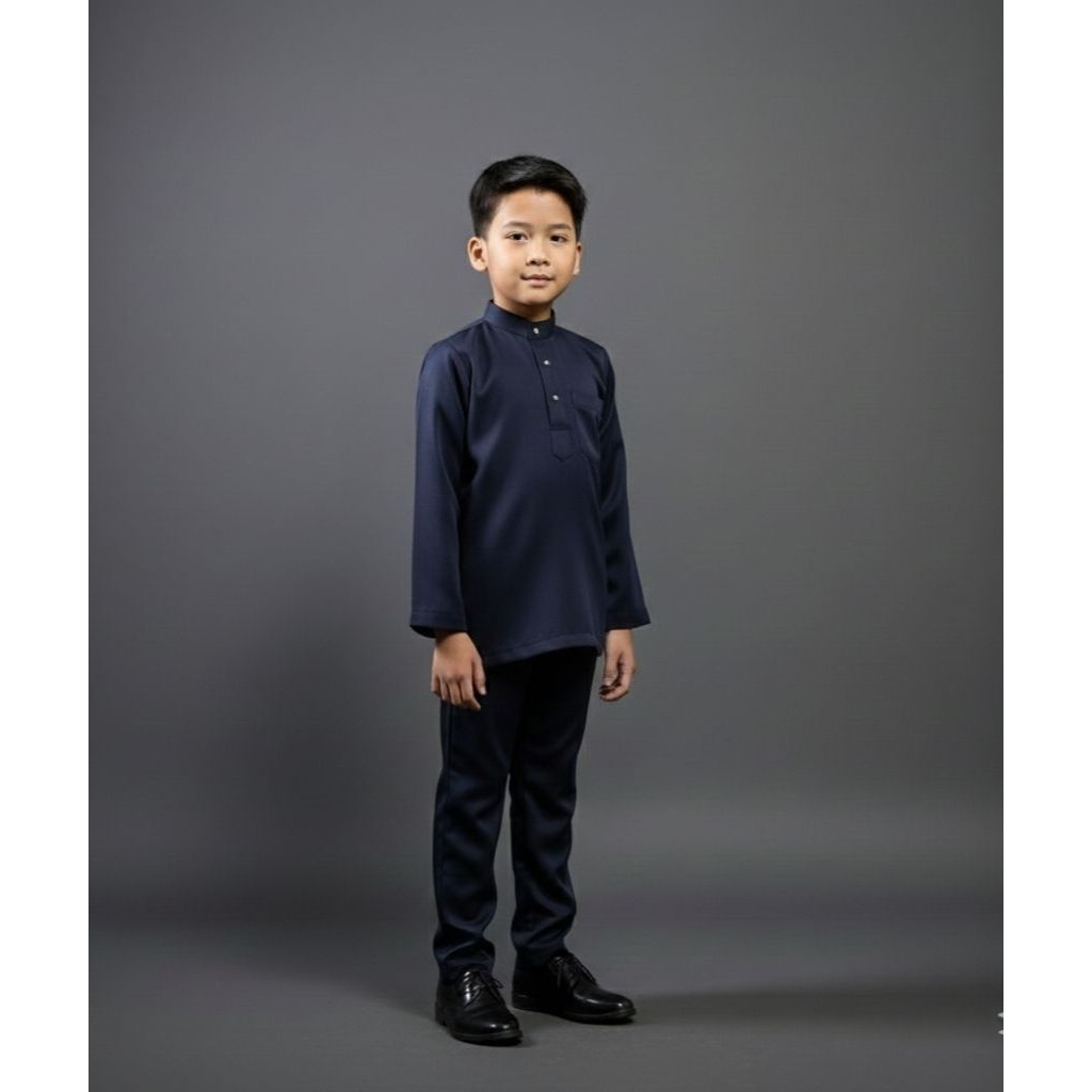 Setelan baju melayu anak anak pria teluk belanga cekak musang
