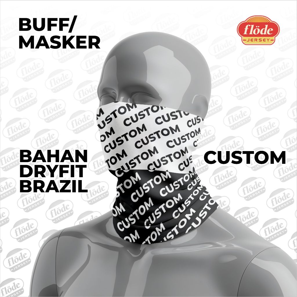 Masker Buff bahan dryfit brazil full printing full custom